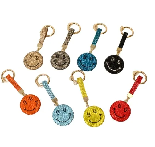 Beaded Smiley Face Keychain