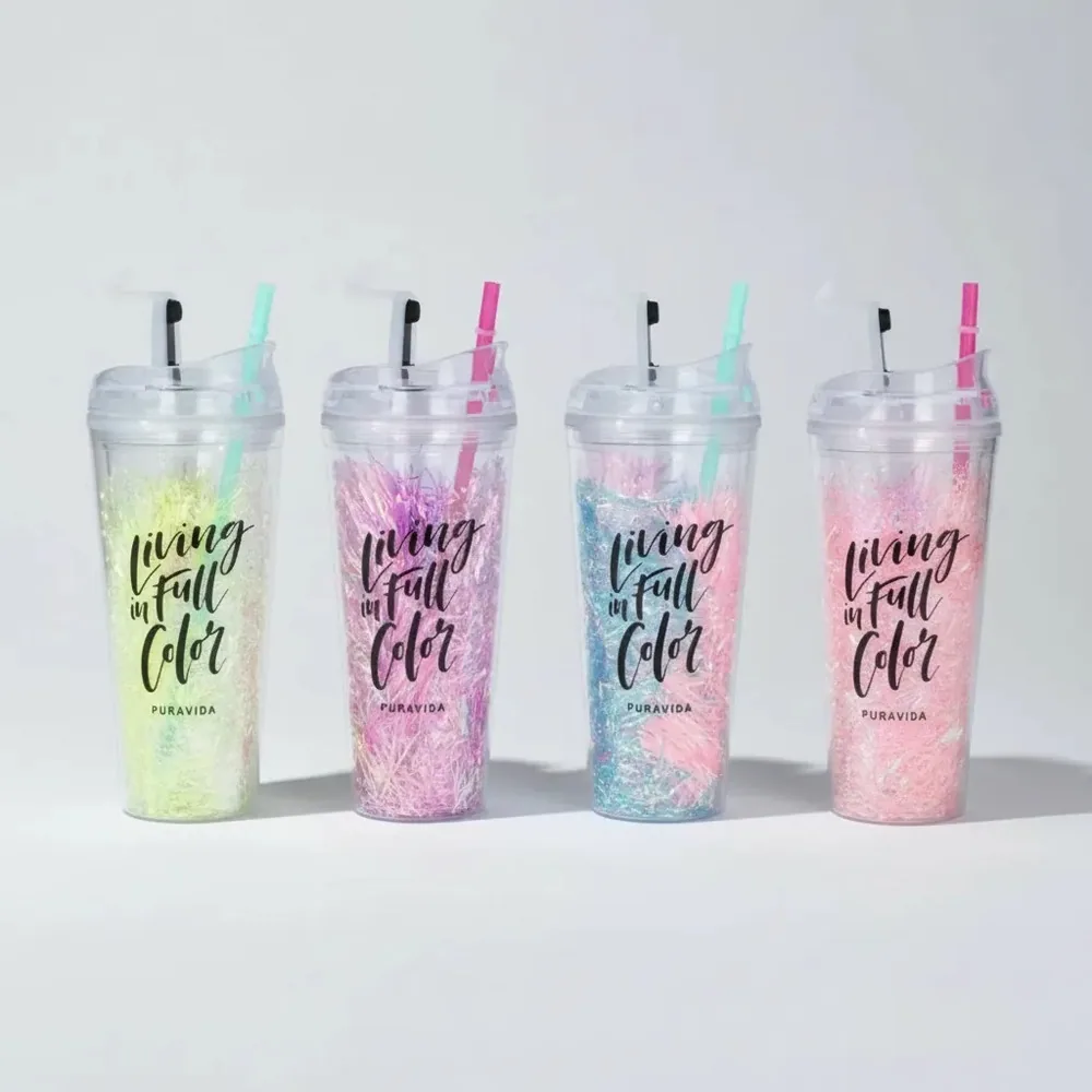 Glitter Tumbler with Straw