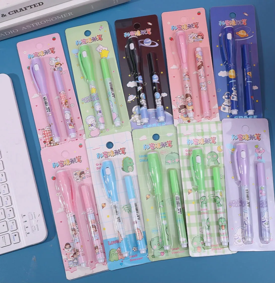 Invisible Ink Pen Set with Built-in UV Light