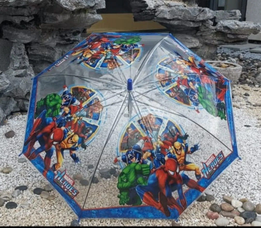 ☔ Kids Transparent Cartoon Umbrella