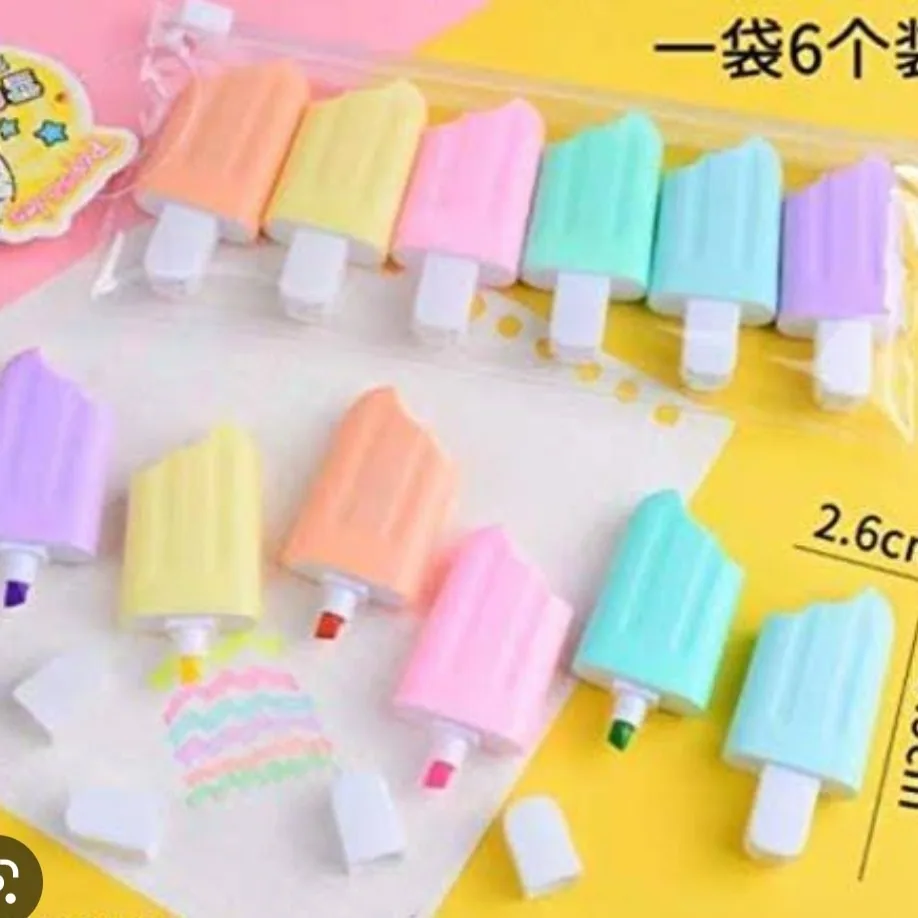 Popsicle Shaped Pastel Highlighters